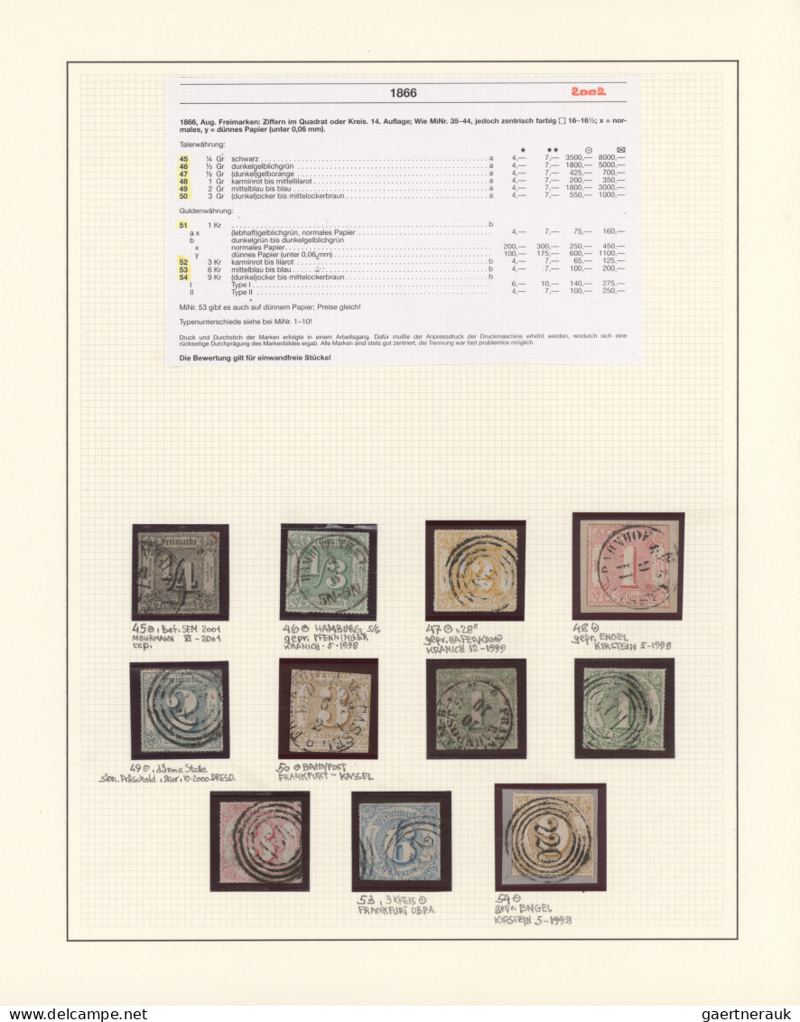 Thurn & Taxis - Marken und Briefe: 1852-1867, Sammlung hübsch illustriert im Alb