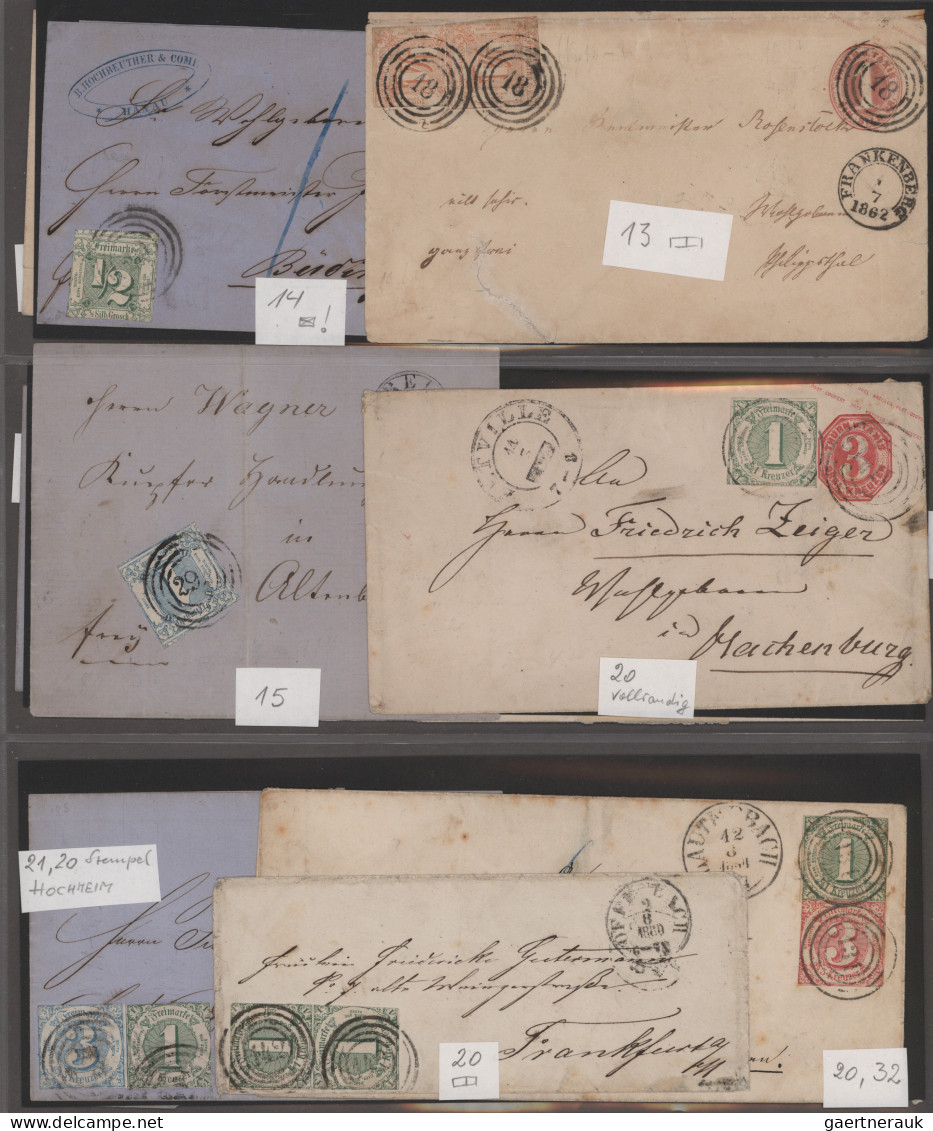 Thurn & Taxis - Marken und Briefe: 1852-1867, Sammlung in beiden Erhaltungen, mi