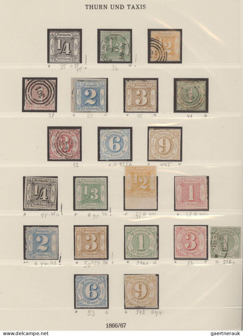 Thurn & Taxis - Marken und Briefe: 1852-1867, Sammlung in beiden Erhaltungen, mi