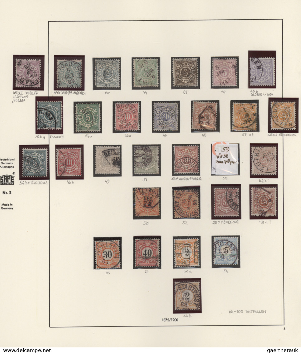 Württemberg - Marken Und Briefe: 1850-1920, Umfangreiche Sammlung Im Album, Teil - Autres & Non Classés