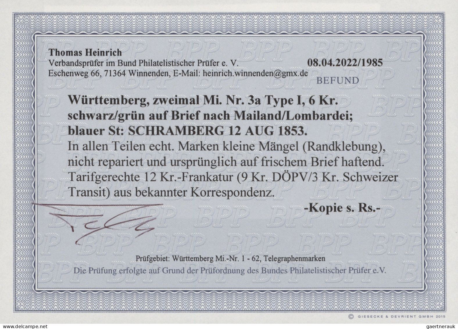 Württemberg - Marken Und Briefe: 1851/1920, Hochwertige Kreuzer-/Pfennigzeit-Sam - Other & Unclassified