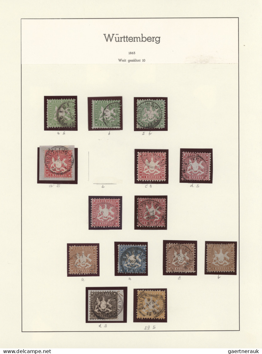 Württemberg - Marken Und Briefe: 1860/1864, Wappen Gezähnt, Gestempelte Sammlung - Otros & Sin Clasificación