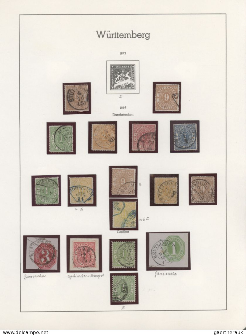 Württemberg - Marken Und Briefe: 1869/1874, Eirund-Ausgabe, Gestempelte Sammlung - Autres & Non Classés