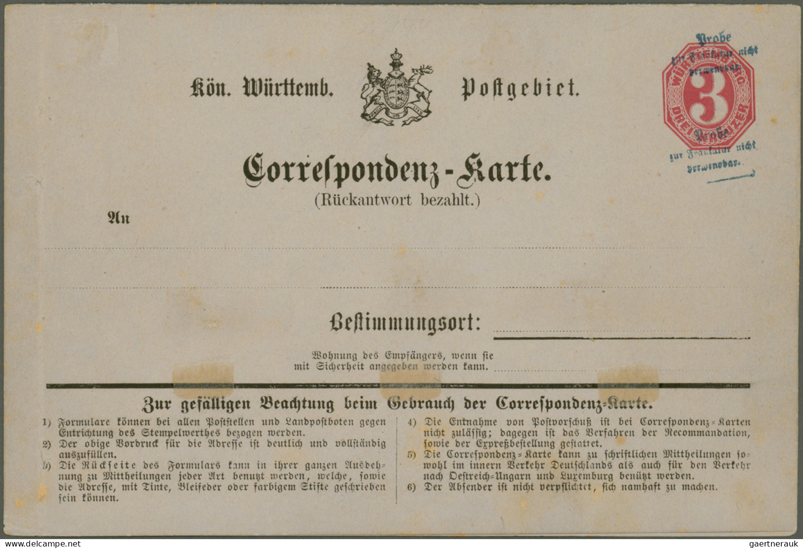 Württemberg - Ganzsachen: 1866/1875 (ca.), Sammlung Von 47 Gebrauchten Und Ungeb - Andere & Zonder Classificatie