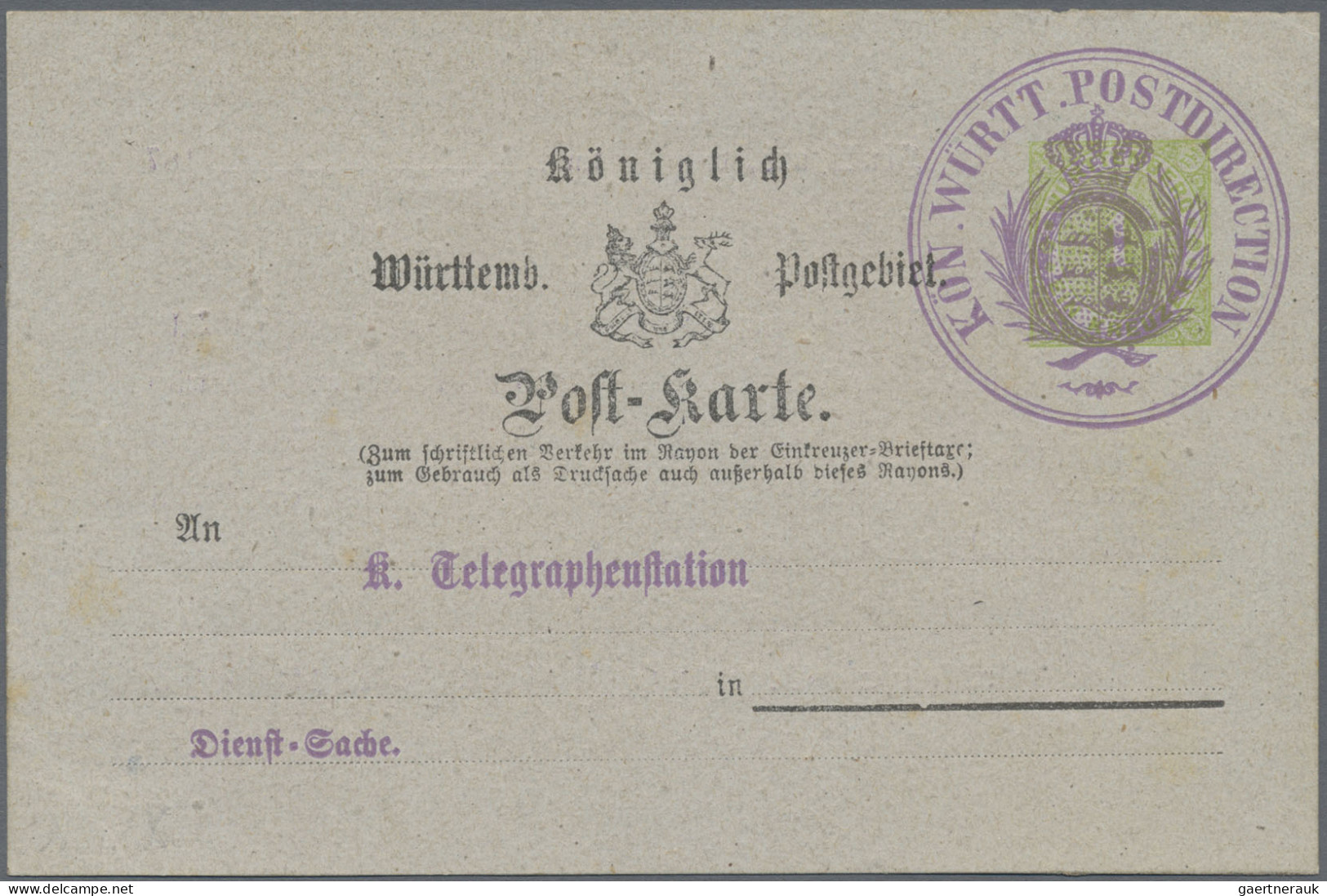 Württemberg - Ganzsachen: 1866/1920 (ca.), Partie Von über 300 Gebrauchten/ungeb - Andere & Zonder Classificatie