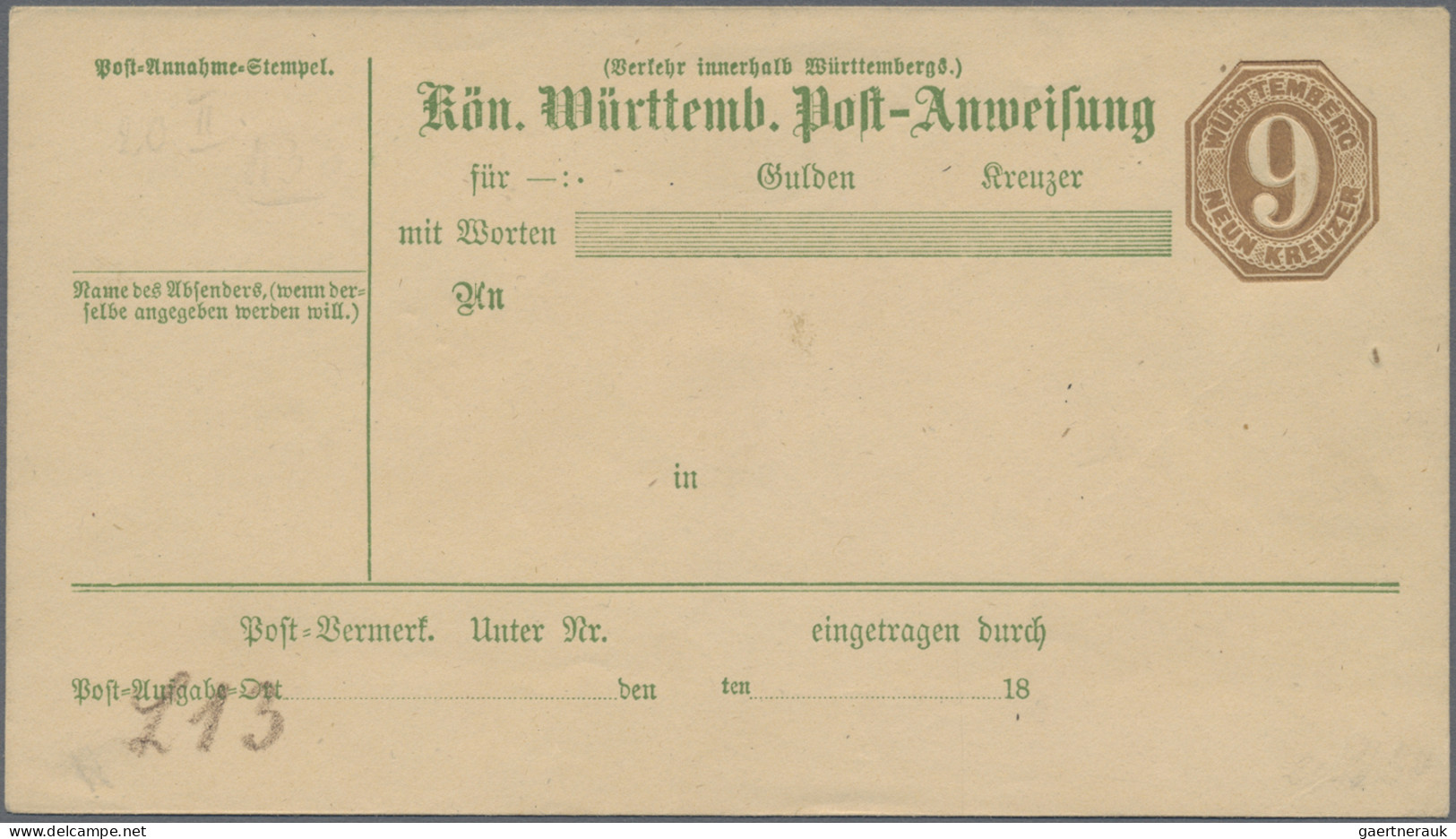 Württemberg - Ganzsachen: 1866/1920 (ca.), Partie Von über 300 Gebrauchten/ungeb - Autres & Non Classés