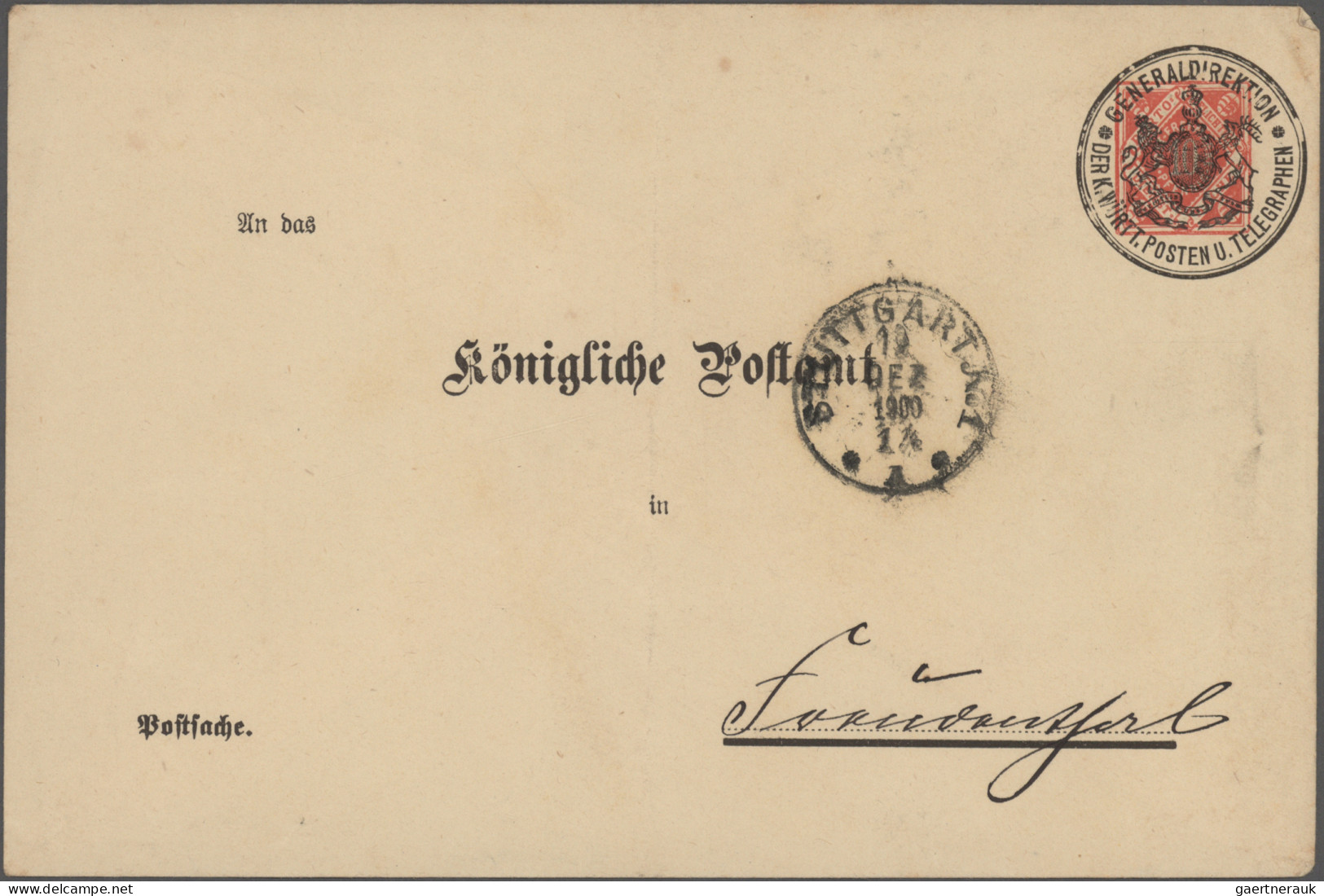 Württemberg - Ganzsachen: 1872/1920 ca.: Über 500 Ganzsachen aller Art inklusive