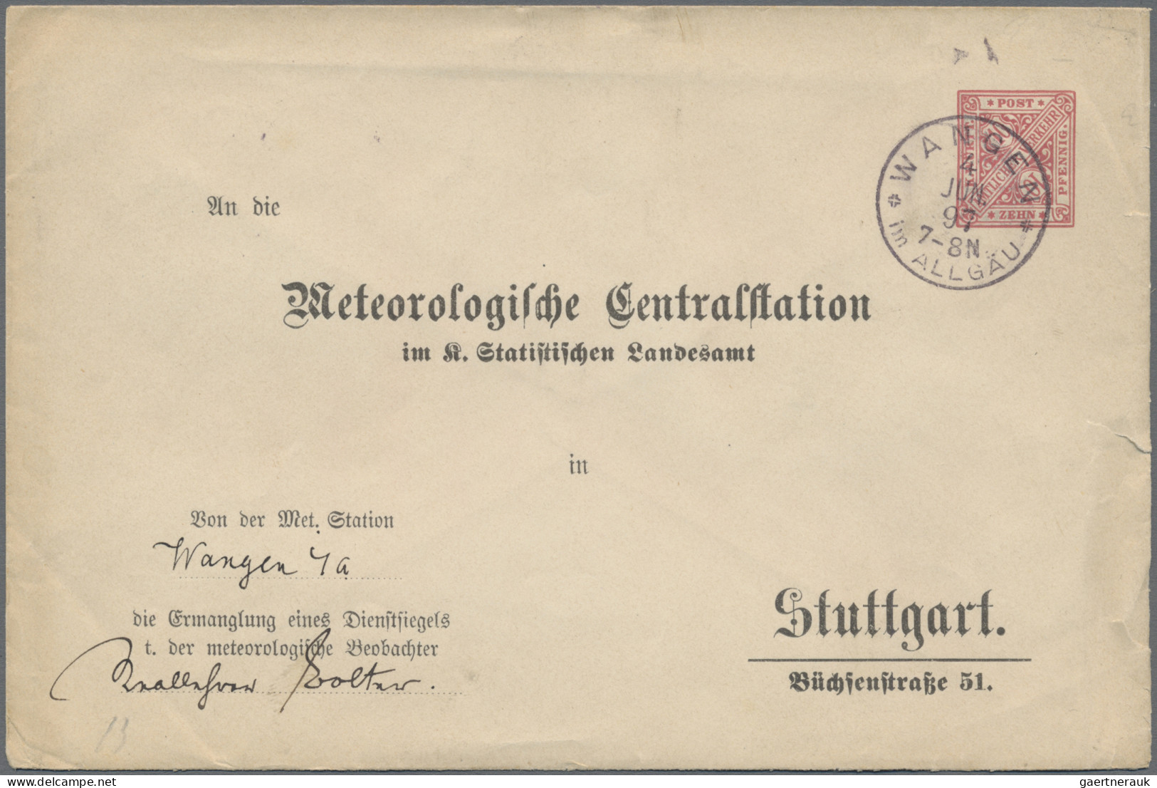 Württemberg - Ganzsachen: 1875/1920, Bestand mit ca. 370 gebrauchten und ungebra