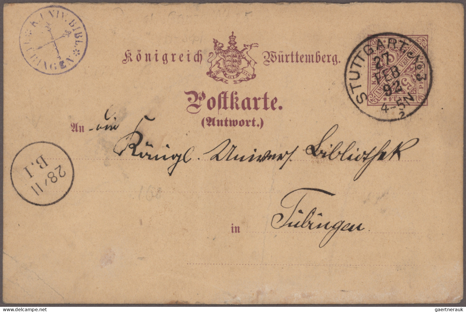 Württemberg - Ganzsachen: 1881/1920, Umfassende Spezialisierte Sammlung Von Ca. - Otros & Sin Clasificación