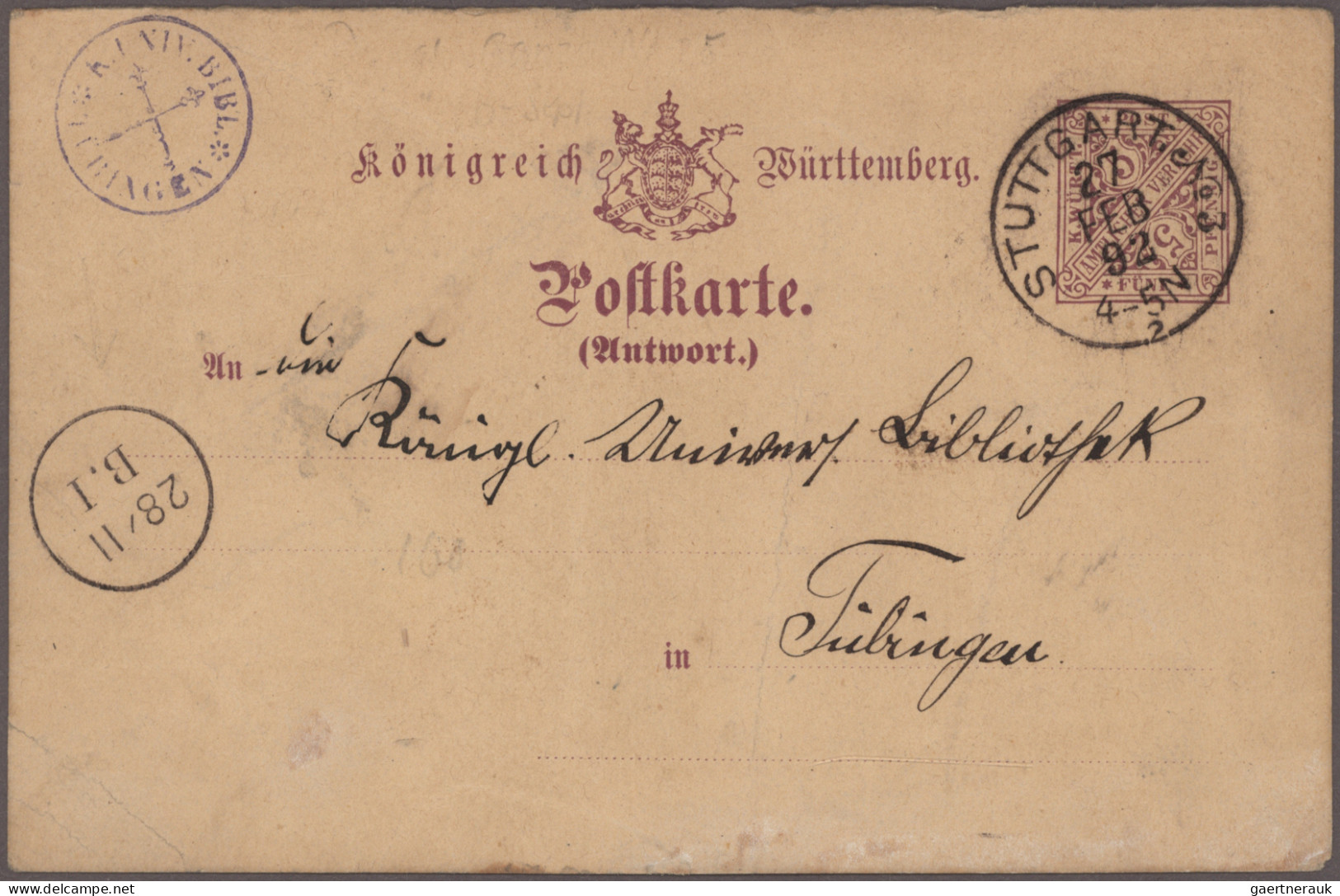 Württemberg - Ganzsachen: 1881/1920, Umfassende Spezialisierte Sammlung Von Ca. - Autres & Non Classés