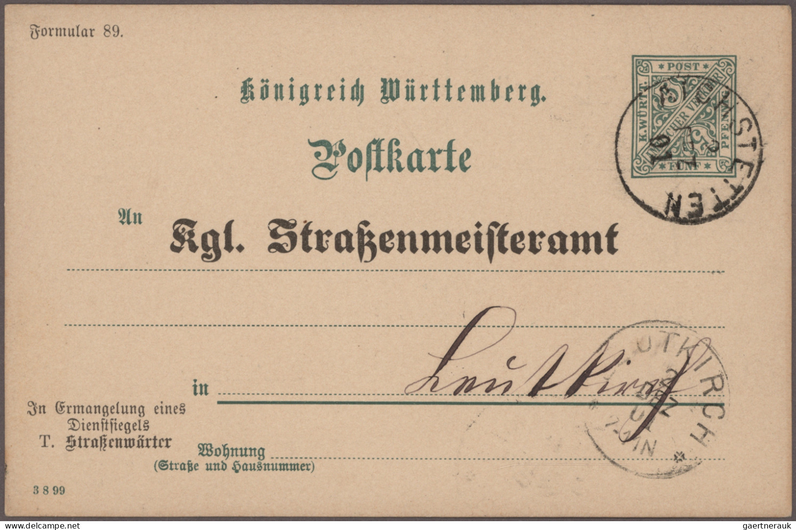 Württemberg - Ganzsachen: 1881/1920, Umfassende Spezialisierte Sammlung Von Ca. - Other & Unclassified