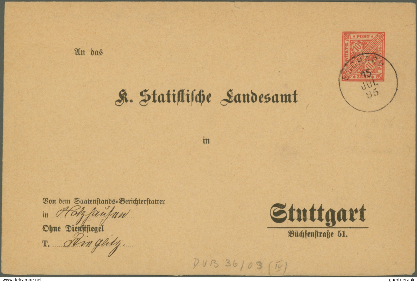 Württemberg - Ganzsachen: 1882/1923, Vielseitige Partie Von Ca. 73 Meist Gebrauc - Other & Unclassified