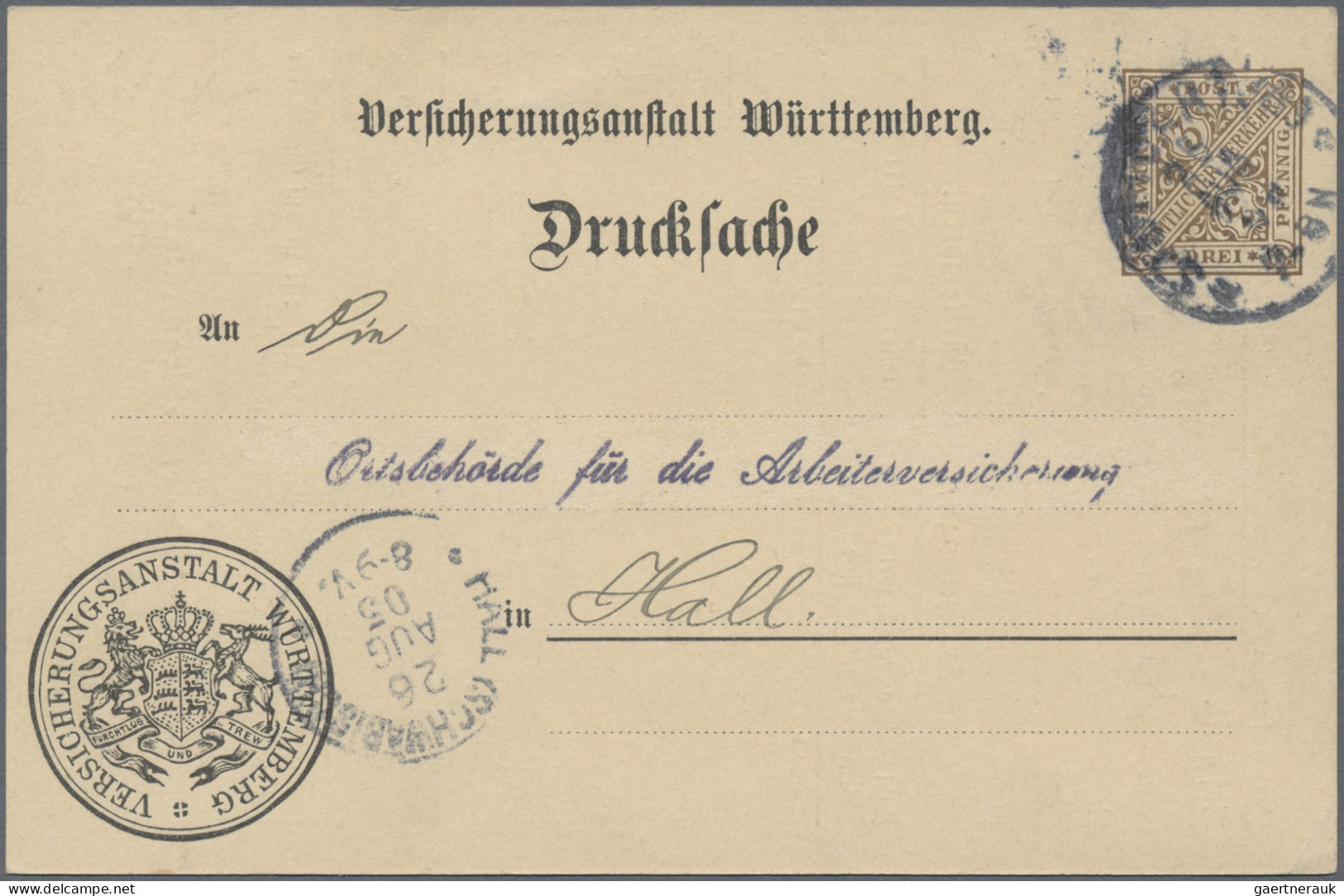 Württemberg - Ganzsachen: 1890/1910 (ca.), Partie Von 20 Gebrauchten Und Ungebra - Andere & Zonder Classificatie