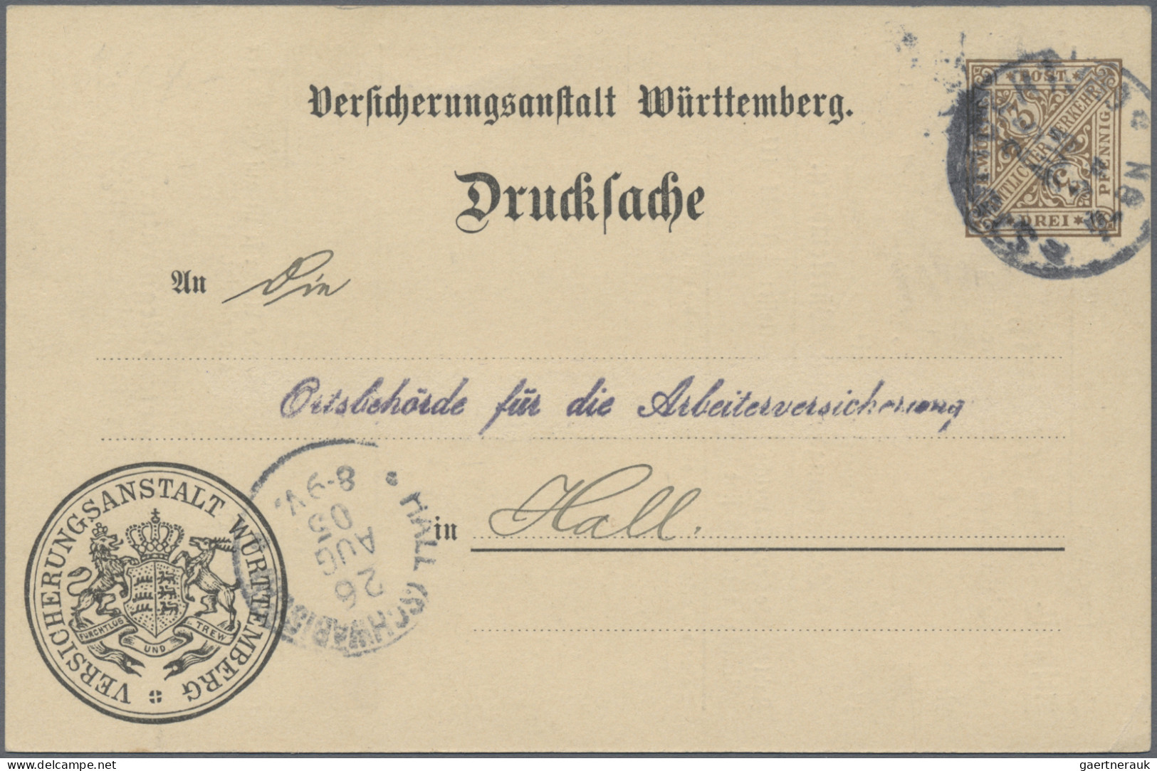 Württemberg - Ganzsachen: 1890/1910 (ca.), Partie Von 20 Gebrauchten Und Ungebra - Otros & Sin Clasificación