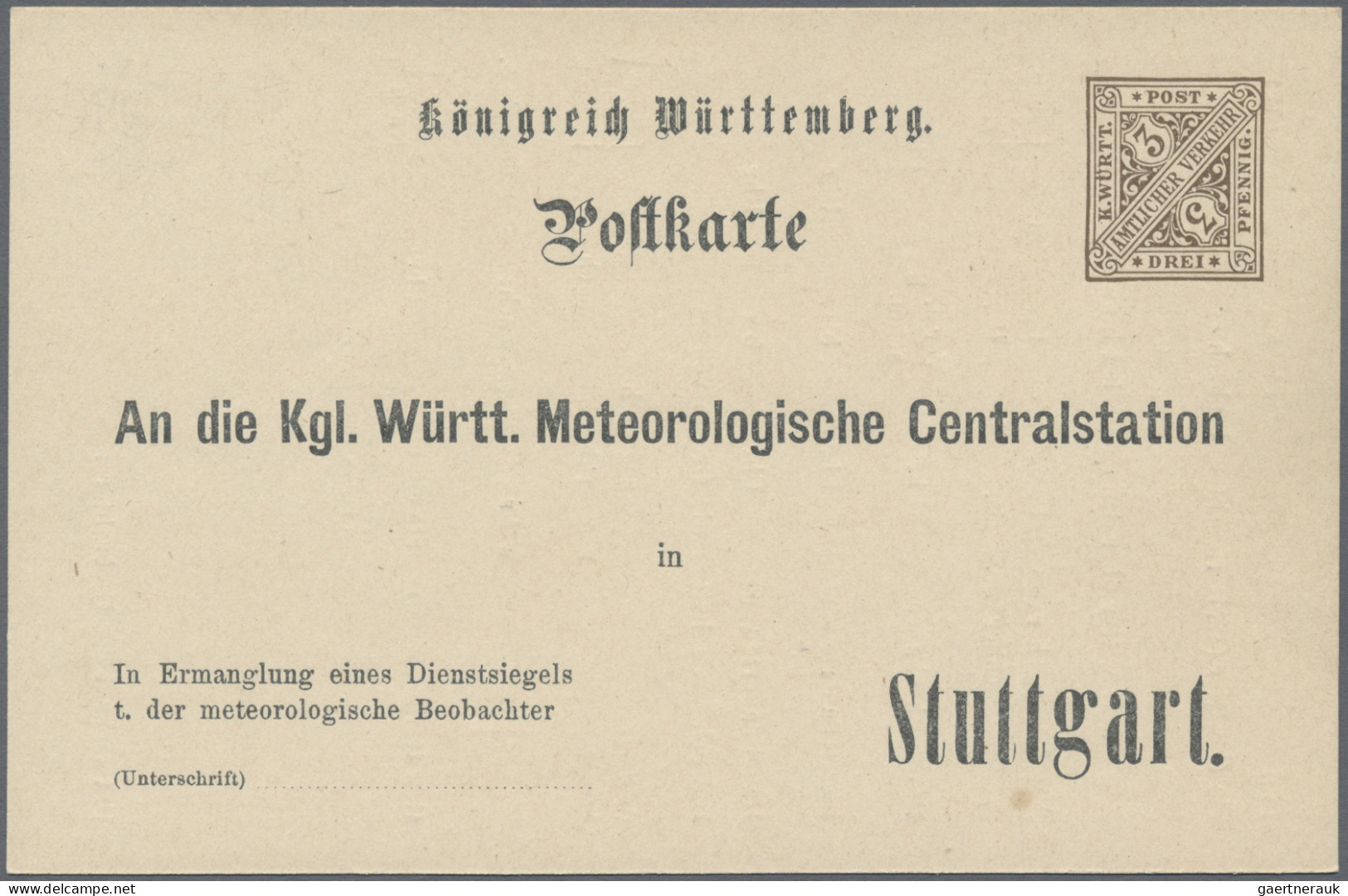 Württemberg - Ganzsachen: 1890/1910 (ca.), Partie Von 20 Gebrauchten Und Ungebra - Andere & Zonder Classificatie