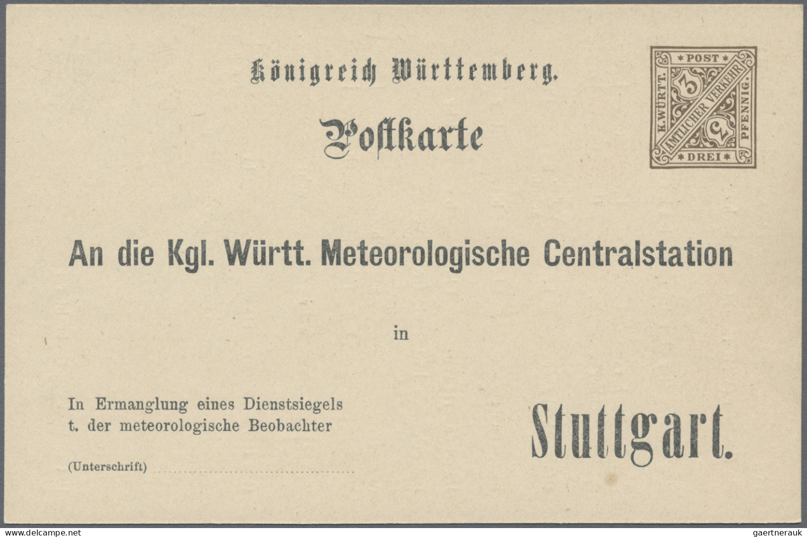 Württemberg - Ganzsachen: 1890/1910 (ca.), Partie Von 20 Gebrauchten Und Ungebra - Otros & Sin Clasificación