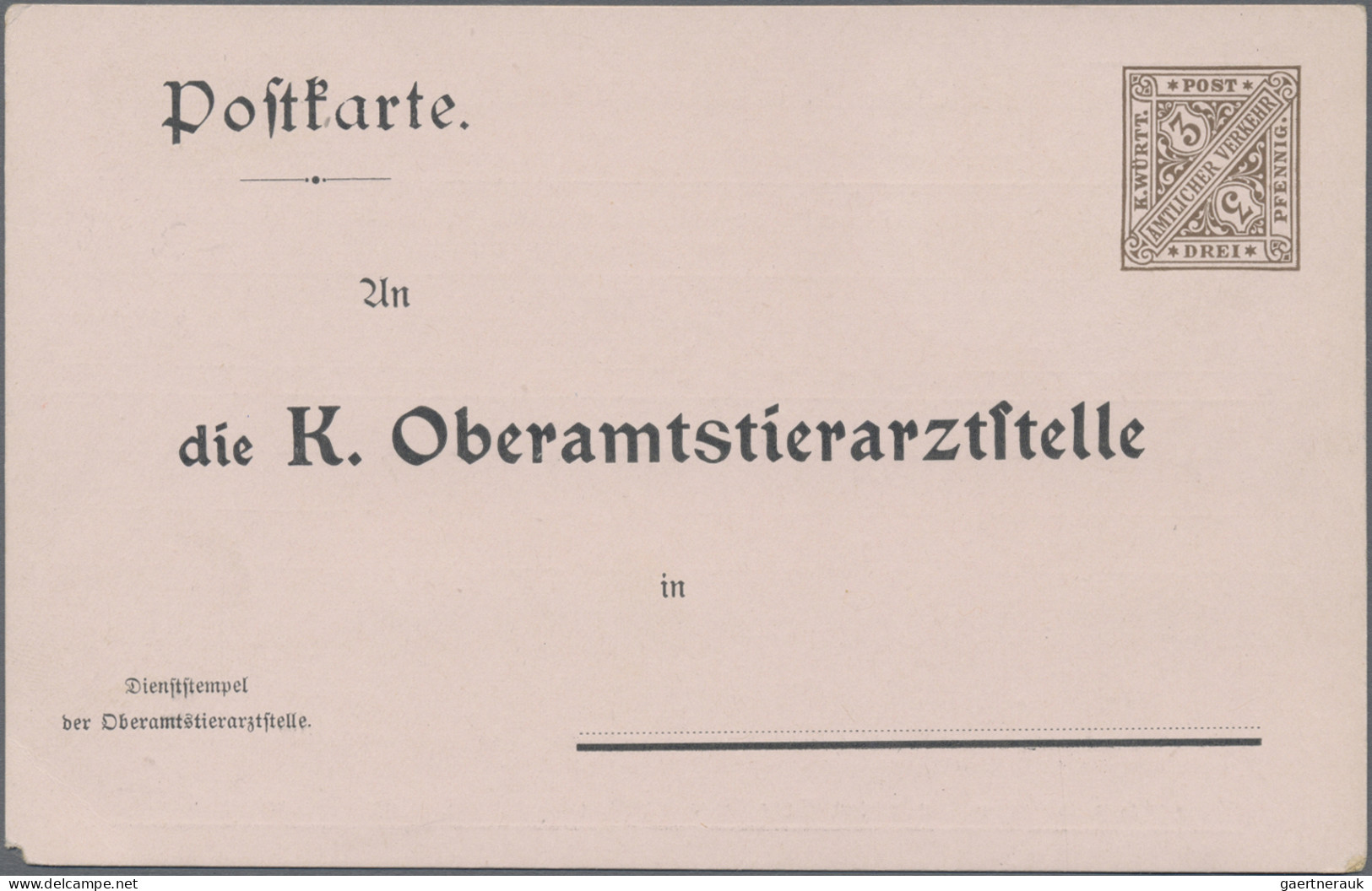 Württemberg - Ganzsachen: 1890/1910 (ca.), Partie Von 20 Gebrauchten Und Ungebra - Sonstige & Ohne Zuordnung