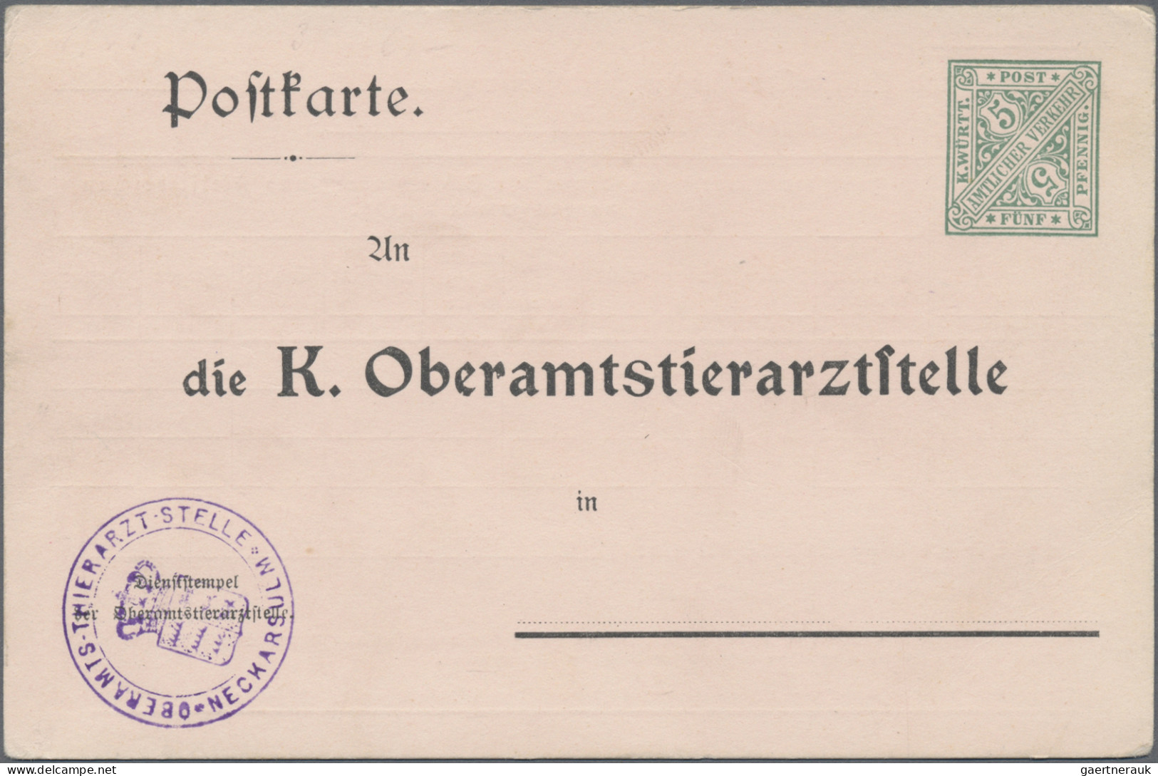 Württemberg - Ganzsachen: 1890/1910 (ca.), Partie Von 20 Gebrauchten Und Ungebra - Sonstige & Ohne Zuordnung