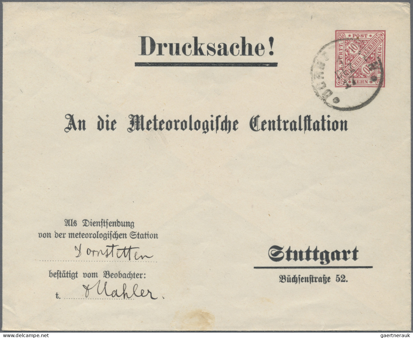 Württemberg - Ganzsachen: 1890/1910 (ca.), Partie von 20 gebrauchten und ungebra