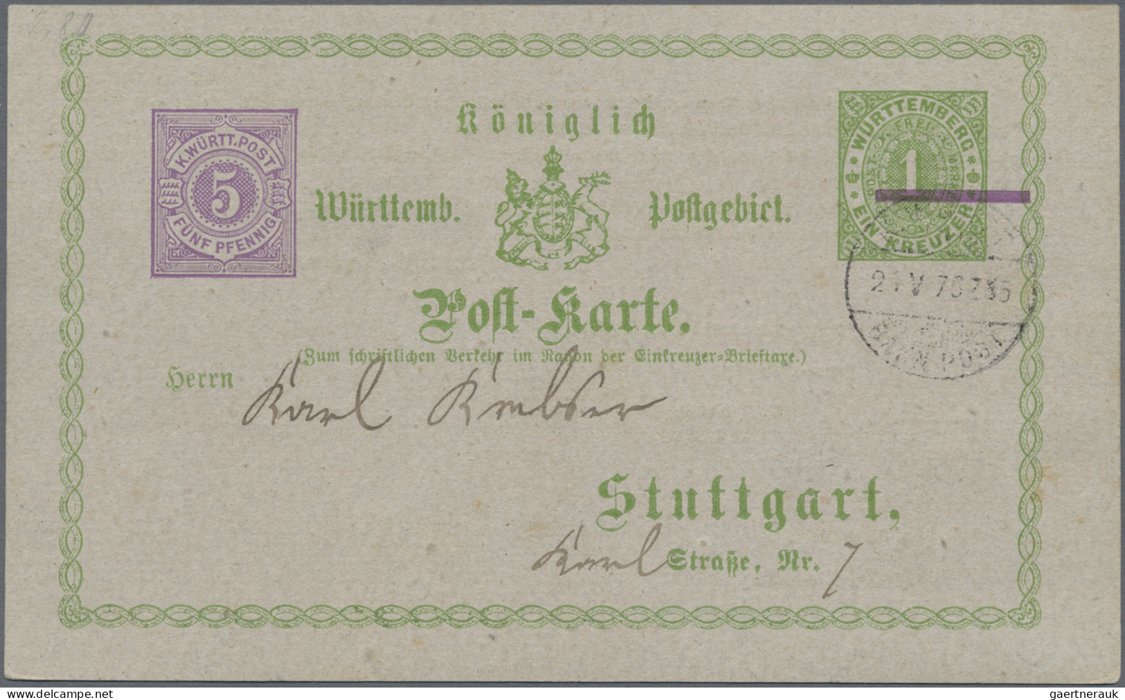 Württemberg - Privatganzsachen: 1875/1895 (ca.), Partie von 28 (meist ungebrauch