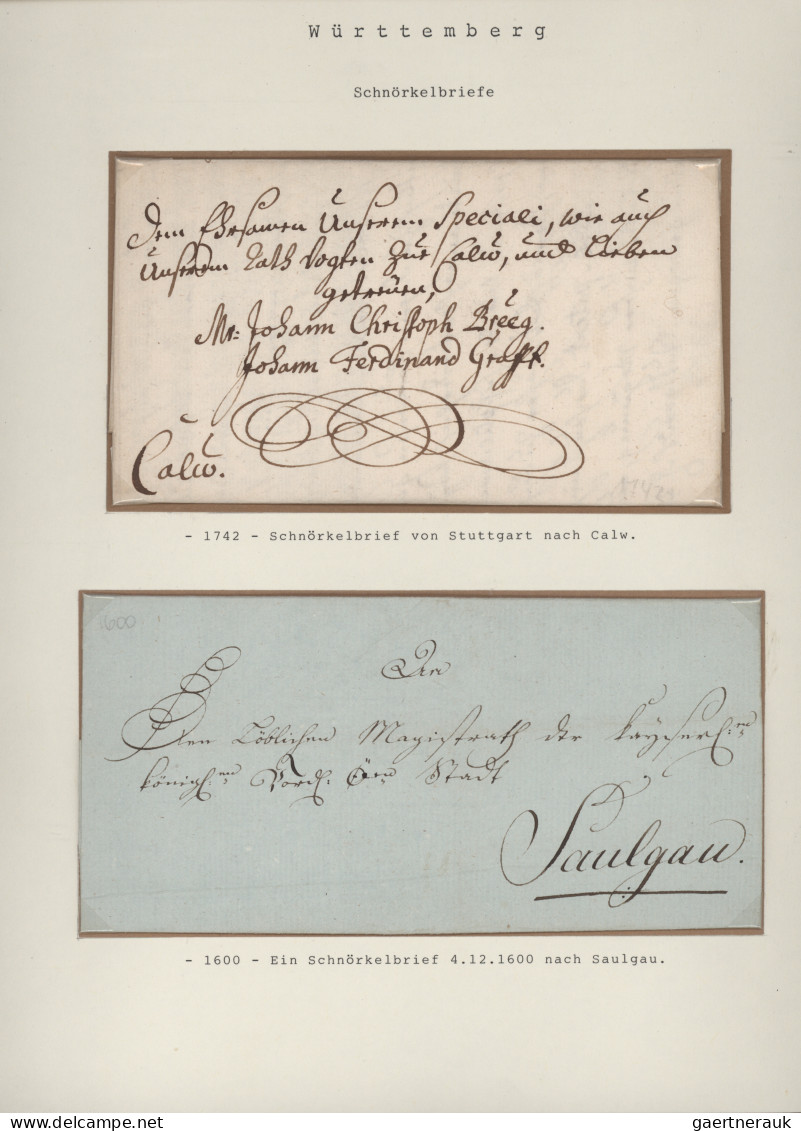 Württemberg - Stempel: 1600/1902, Außergewöhnliche Sammlung Von Ca. 183 Belegen - Autres & Non Classés