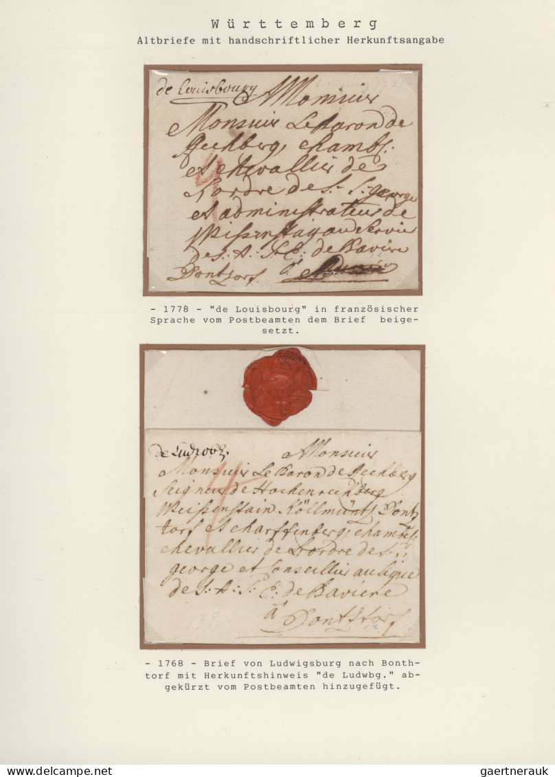 Württemberg - Stempel: 1600/1902, Außergewöhnliche Sammlung Von Ca. 183 Belegen - Otros & Sin Clasificación