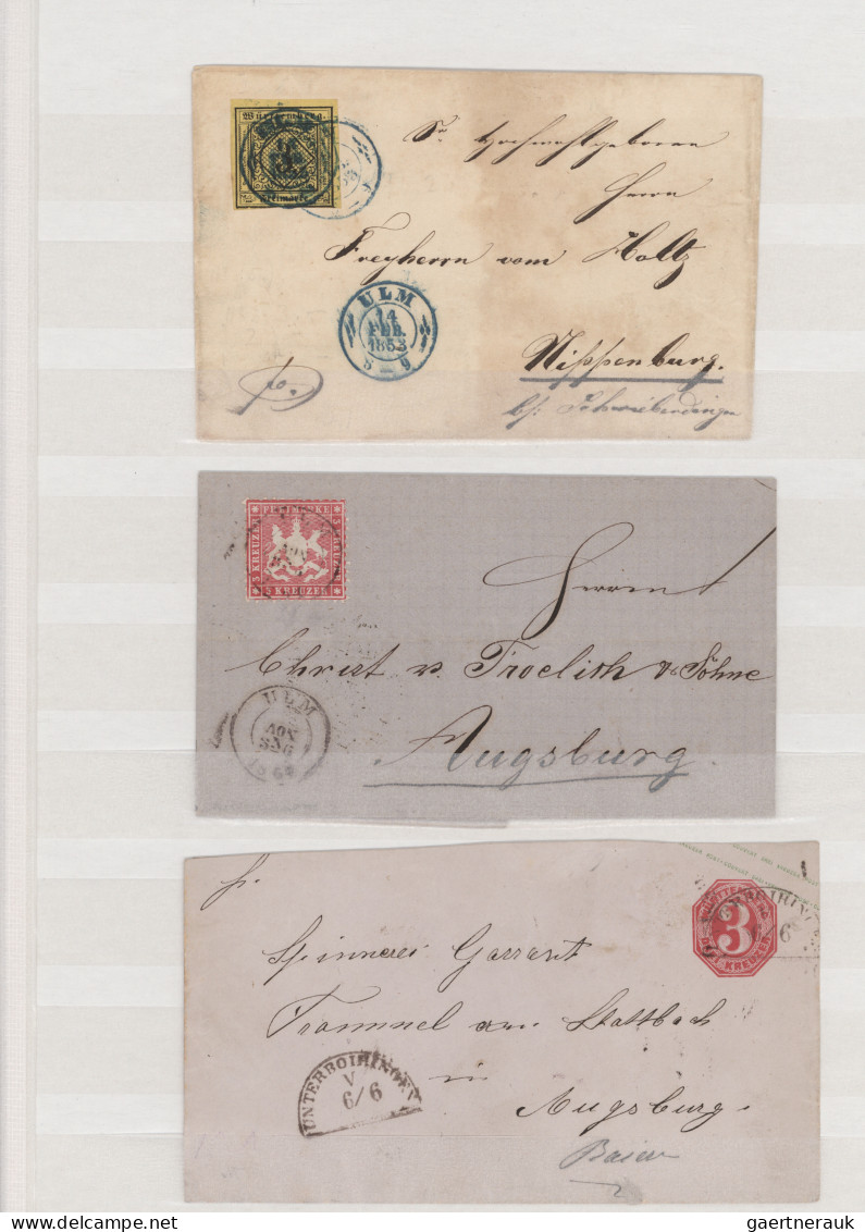 Württemberg - Stempel: 1851/1875, KREUZERZEIT, Stempelsammlung mit ca. 550 Marke