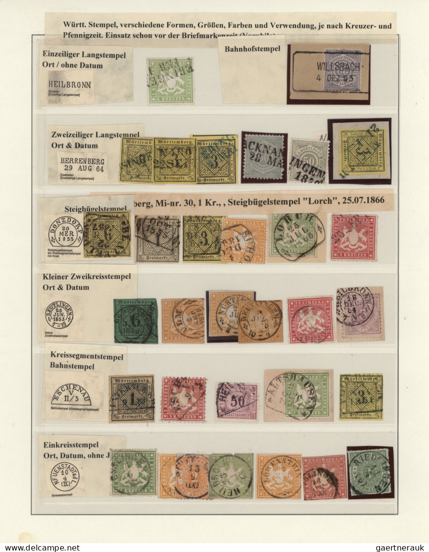 Württemberg - Stempel: 1851/1900 (ca.), Die Poststempel Des Königreichs Württemb - Otros & Sin Clasificación