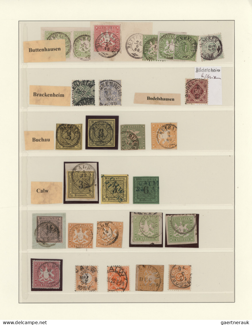 Württemberg - Stempel: 1851/1900 (ca.), Die Poststempel des Königreichs Württemb