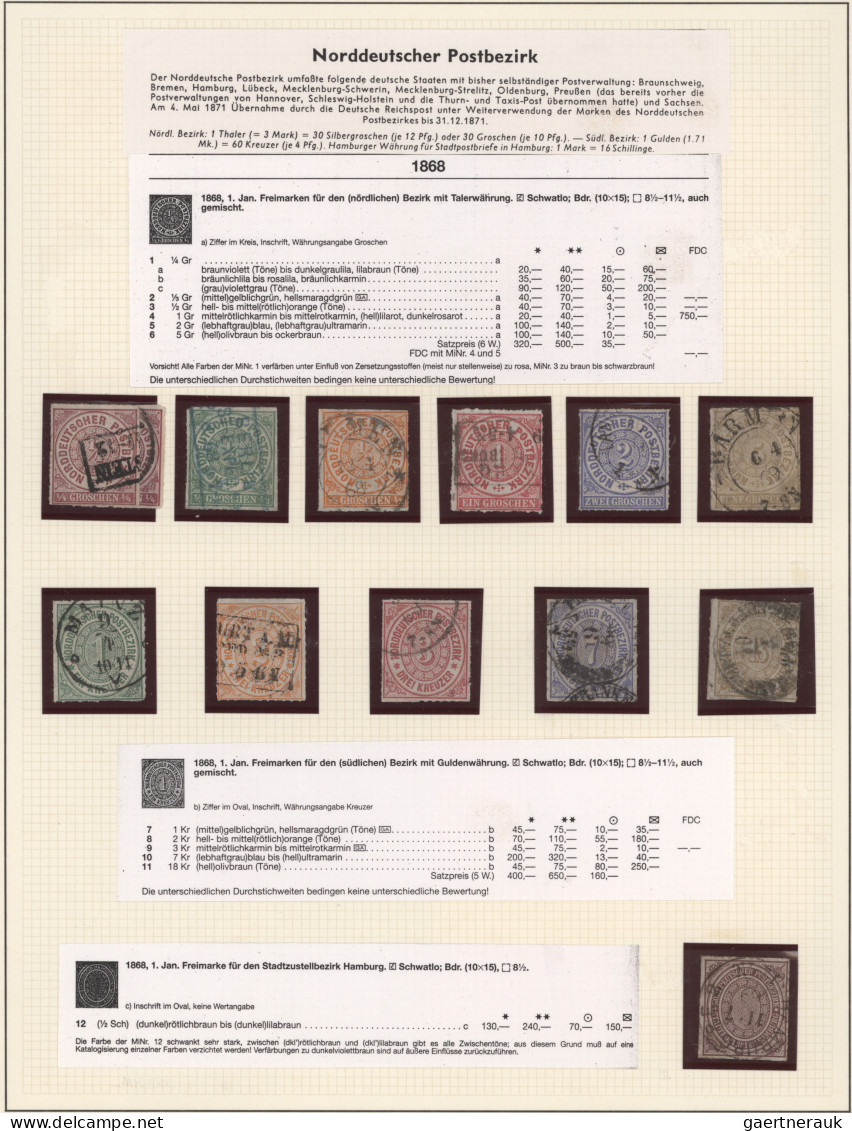 Norddeutscher Bund - Marken Und Briefe: 1868-1871, Sammlung Auf Albumblättern, T - Other & Unclassified