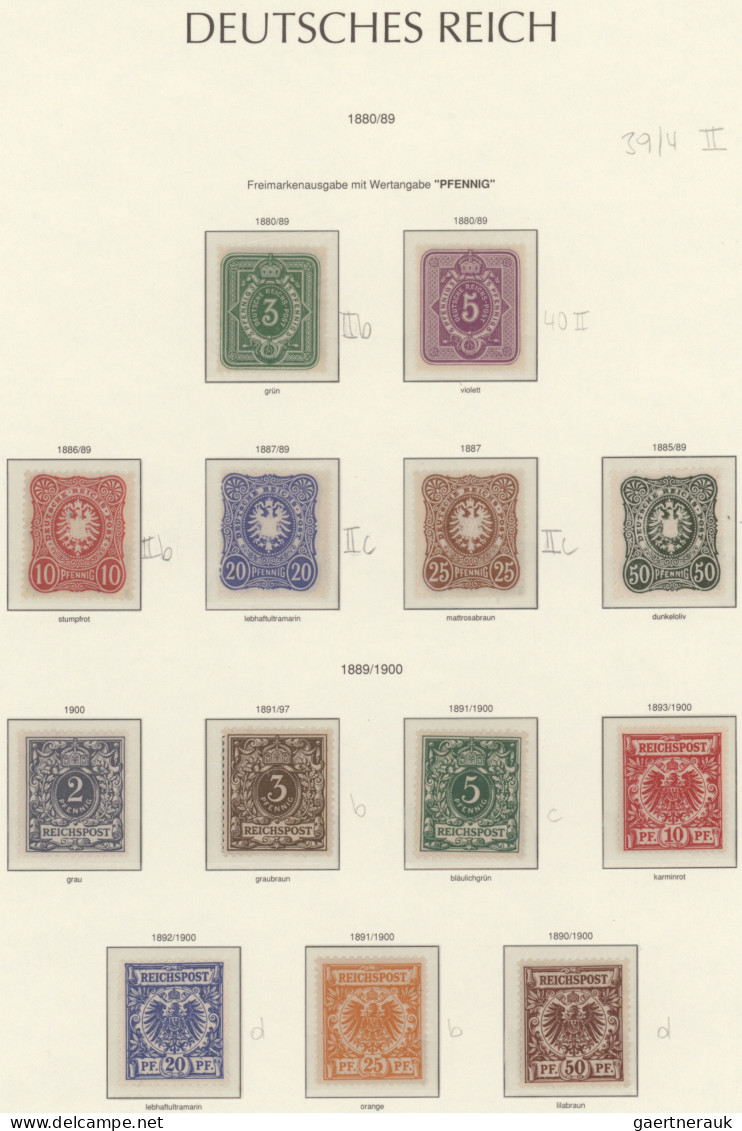 Deutsches Reich: 1871/1919, Außergewöhnliche Postfrische/ungebrauchte Qualitäts- - Sammlungen