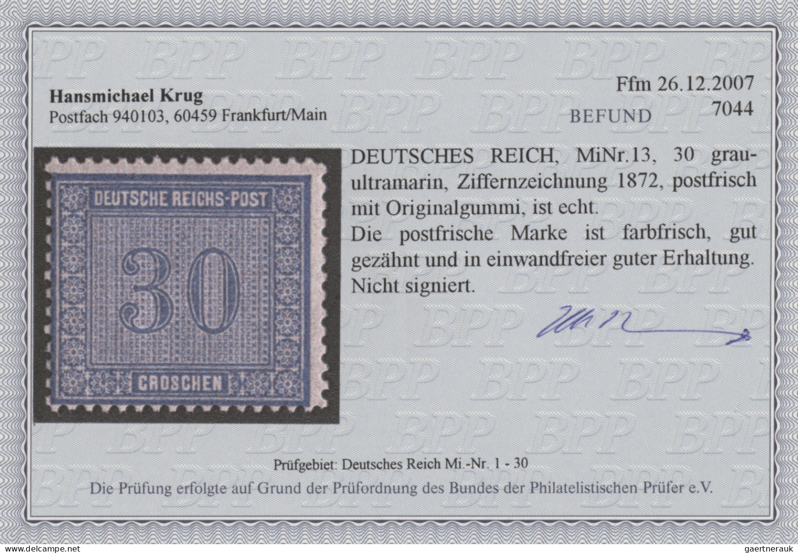 Deutsches Reich: 1871/1919, außergewöhnliche postfrische/ungebrauchte Qualitäts-