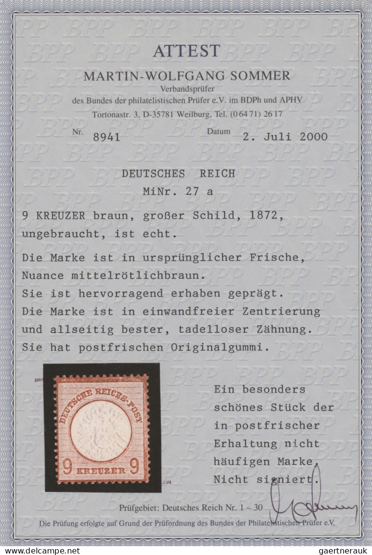 Deutsches Reich: 1871/1919, außergewöhnliche postfrische/ungebrauchte Qualitäts-