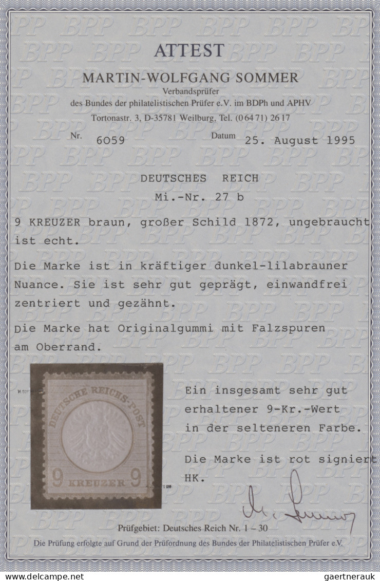 Deutsches Reich: 1871/1919, außergewöhnliche postfrische/ungebrauchte Qualitäts-