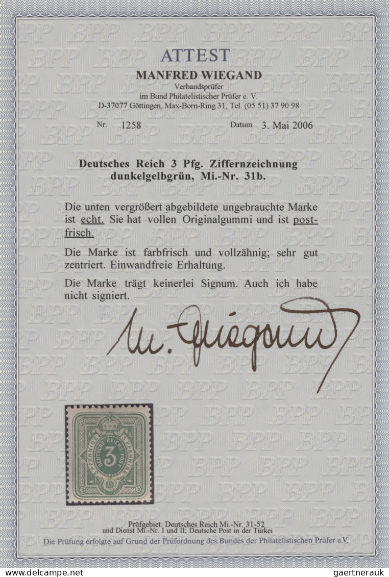 Deutsches Reich: 1871/1919, außergewöhnliche postfrische/ungebrauchte Qualitäts-