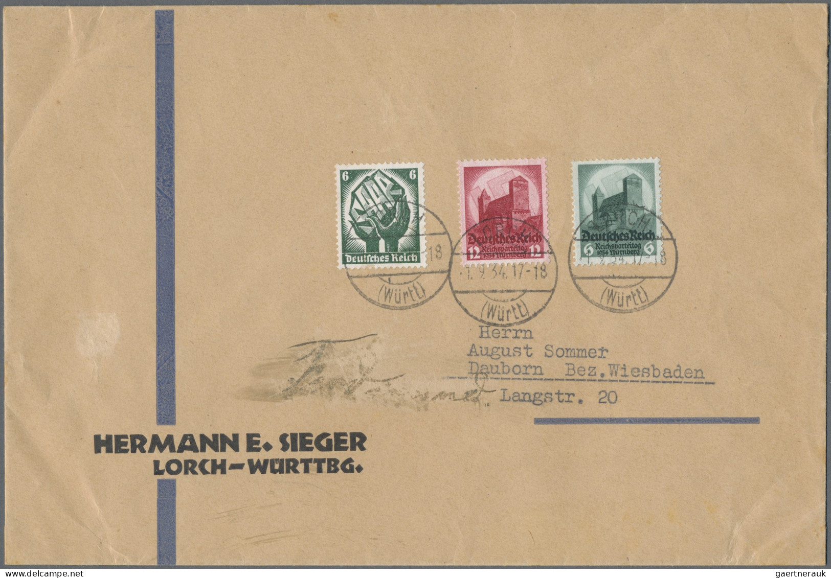 Deutsches Reich: Schöner Bestand Von Ca. 190 Belegen Mit Seltenen Frankaturen Wi - Collections