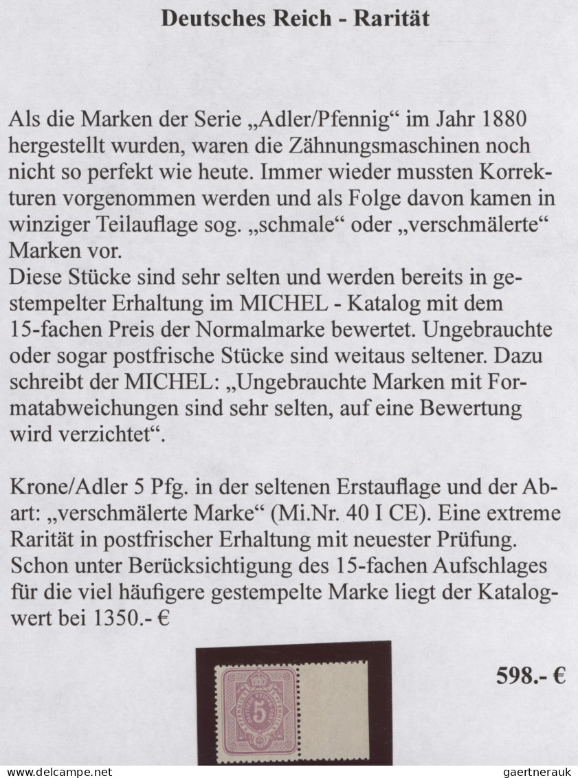 Deutsches Reich: 1872/1922, gestempelter und ungebrauchter Sammlungsbestand in a