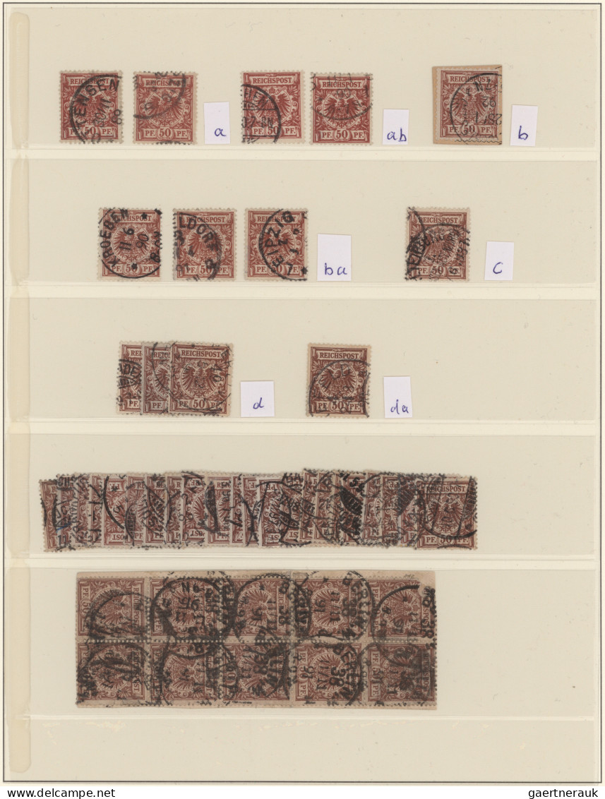 Deutsches Reich: 1875/1900, spezialisierter Sammlungsposten von ca. 500 gestempe