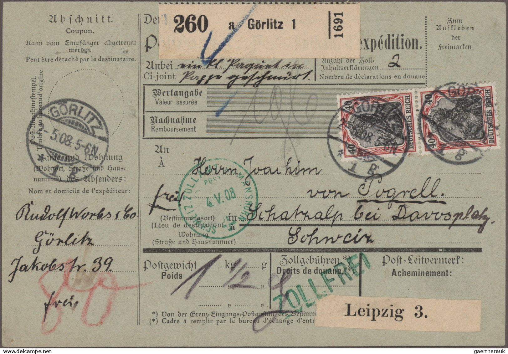 Deutsches Reich: 1907/1944, Sammlung Von 194 Paketkarten, Dabei 74 Germania, 70 - Collections