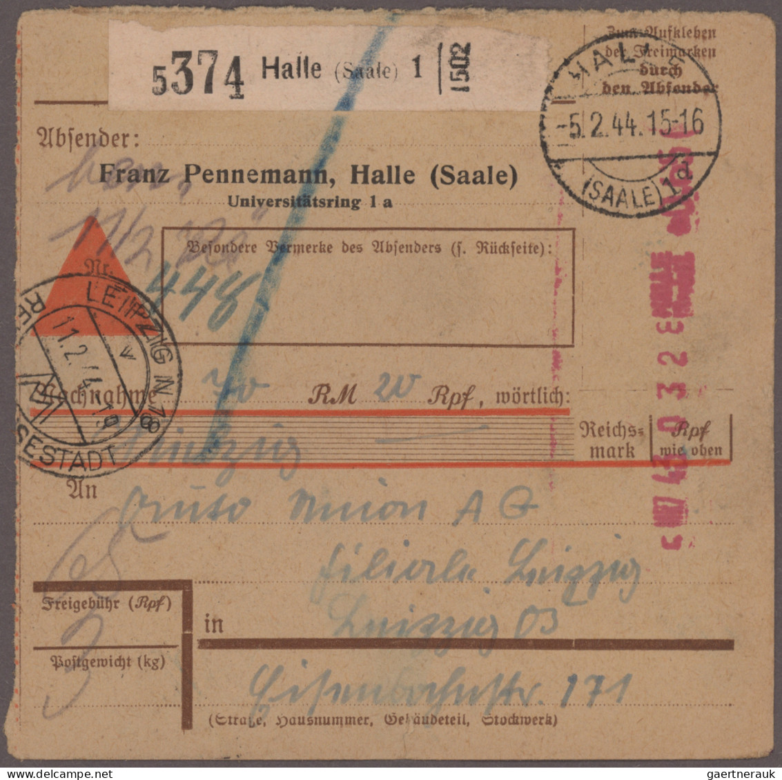 Deutsches Reich: 1907/1944, Sammlung Von 194 Paketkarten, Dabei 74 Germania, 70 - Sammlungen