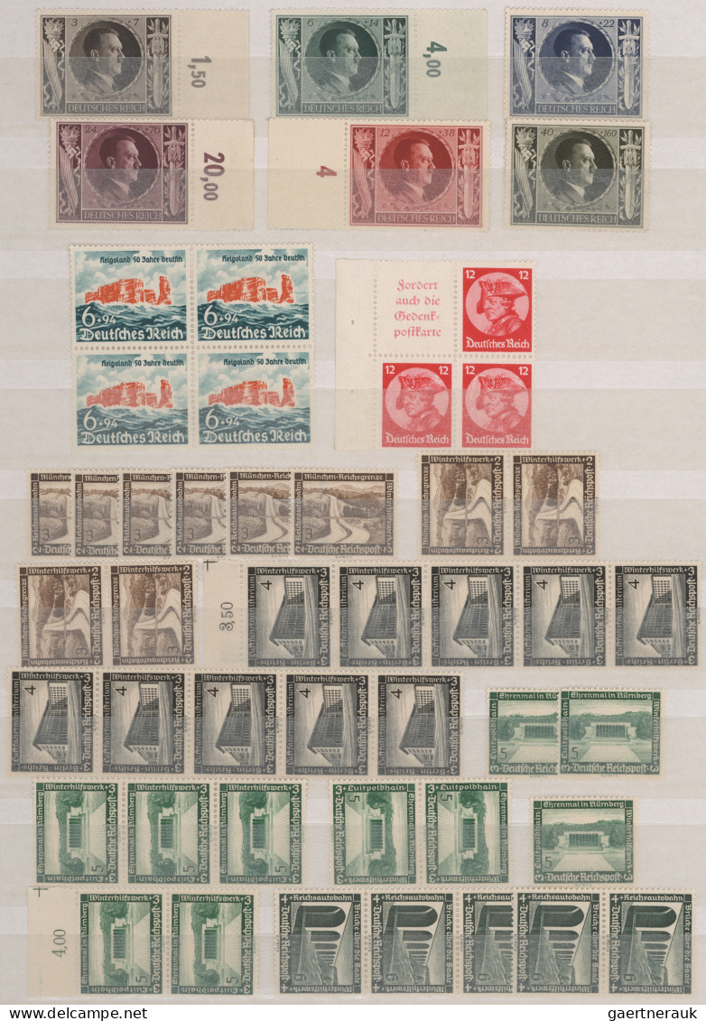 Deutsches Reich: 1923/1943, Postfrische/ungebrauchte Zusammenstellung Mit Mittle - Collections