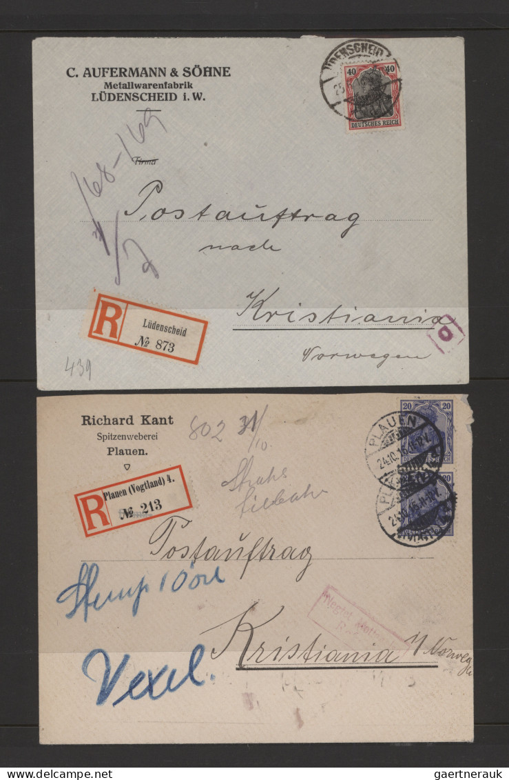 Deutsches Reich: 1887/1955, Sammlung Von 26 Belegen, Meist Postaufträge (einmal - Collections