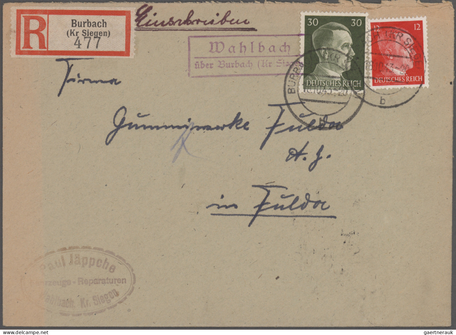 Deutsches Reich: 1872/1945, Partie von ca. 120 Briefen und Karten von Brustschil