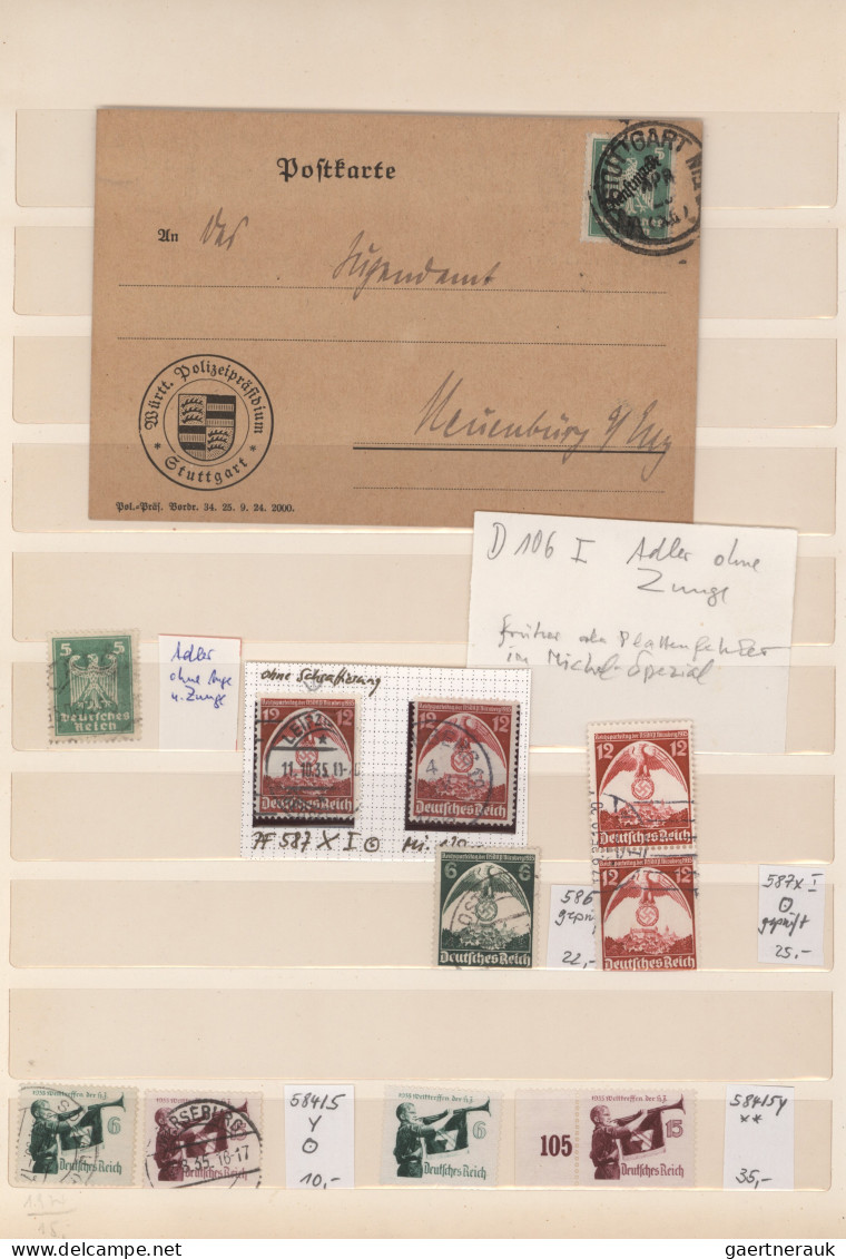Deutsches Reich: 1880/1945 (ca.), Spezial-Sammlungsbestand Von Ca. 200 Marken, D - Collections