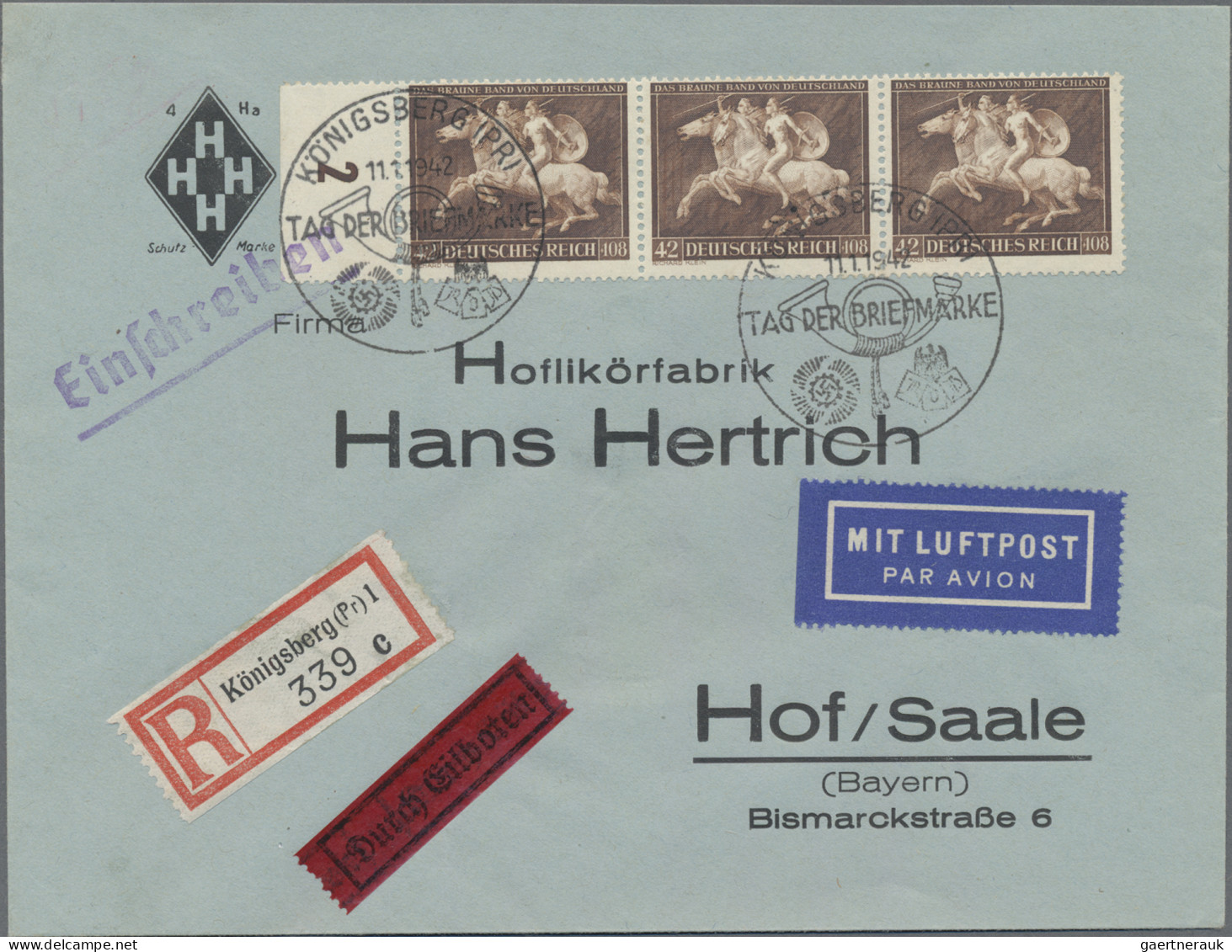 Deutsches Reich: 1928/1942 (ca.), Partie Von 14 Luftpost-Belegen Meist Ins Ausla - Colecciones