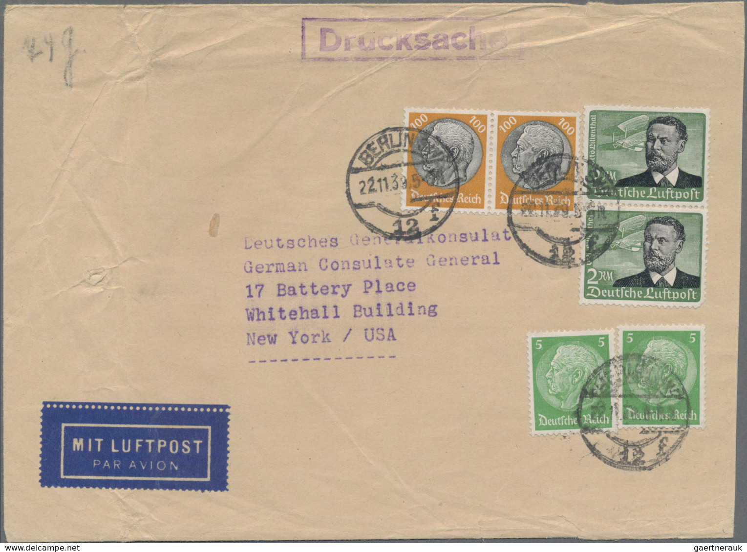 Deutsches Reich: 1928/1942 (ca.), Partie Von 14 Luftpost-Belegen Meist Ins Ausla - Collections