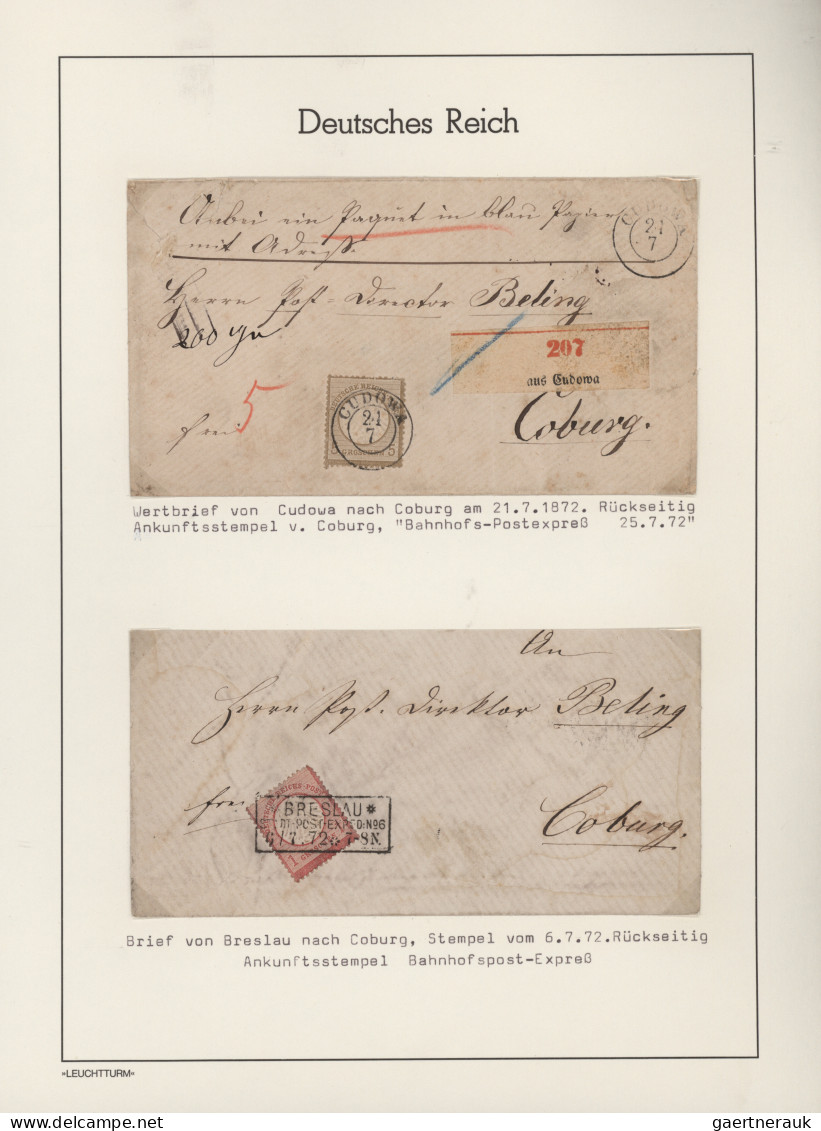 Deutsches Reich - Brustschild: 1872/1875, Meist Gestempelte Sammlung überkomplet - Verzamelingen