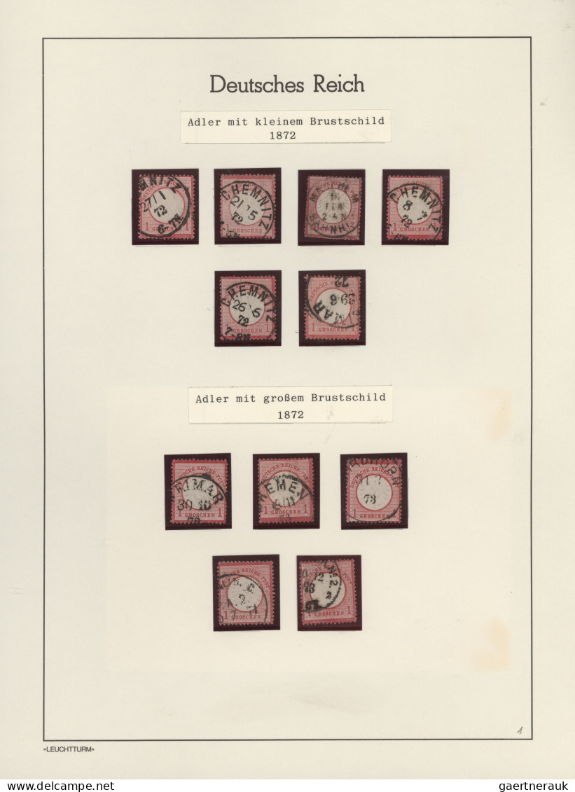 Deutsches Reich - Brustschild: 1872/1875, Meist Gestempelte Sammlung überkomplet - Sammlungen