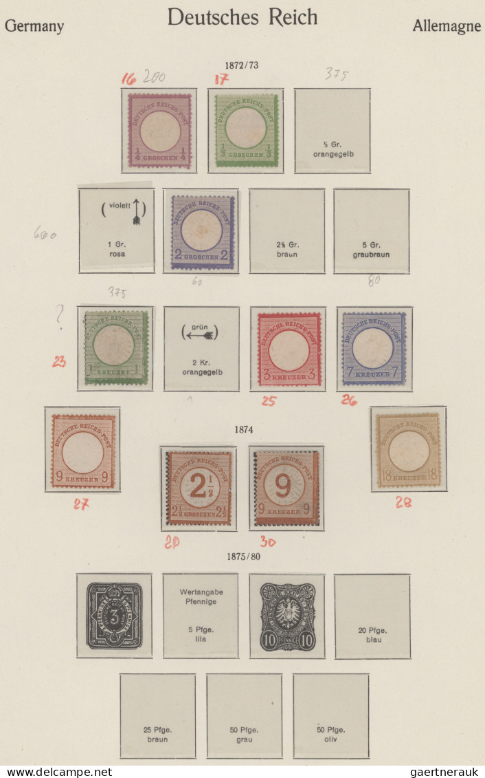 Deutsches Reich - Brustschild: 1872-1874, Kleine Sammlung Brustschild-Ausgaben, - Collections