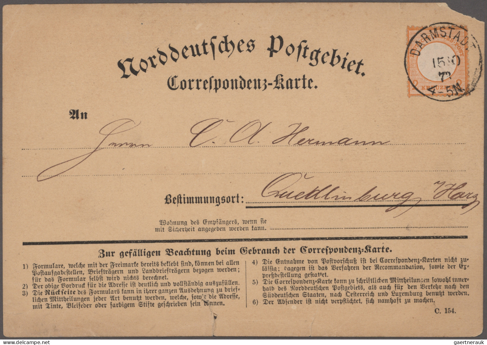 Deutsches Reich - Brustschild: 1872/1875, Lot Von Vier Belegen, Teils Etwas Spur - Sammlungen